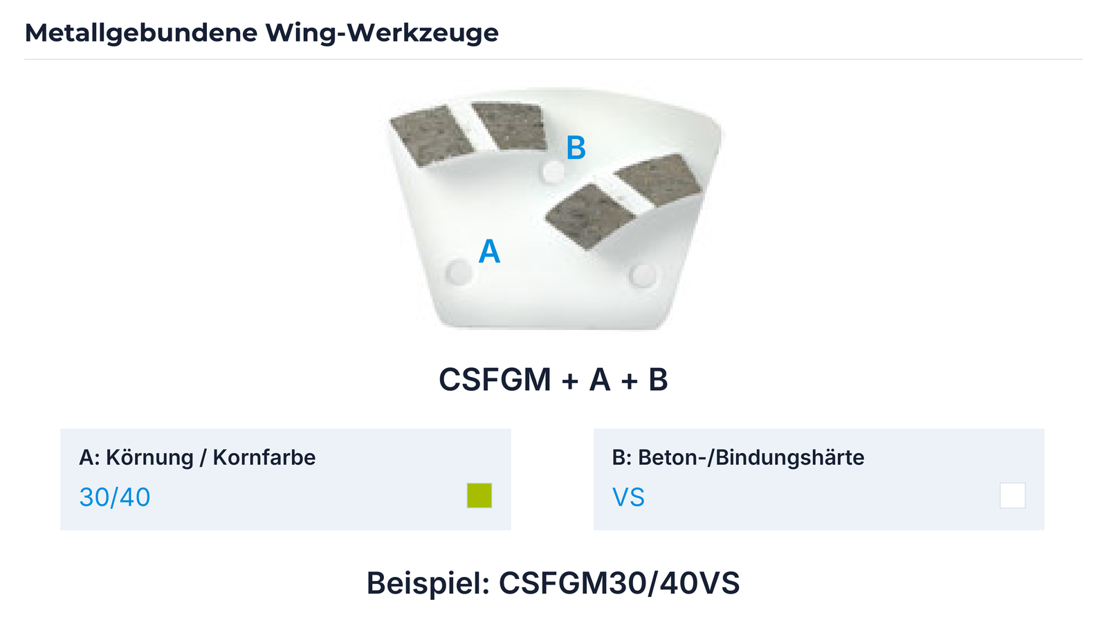 Metallgebundene Wing-Werkzeuge