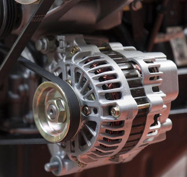 Generator-/Motorbauteil als Anwendungsmotiv.