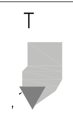 Halterbauform T: geometrische Ansicht.