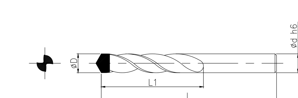 Werkzeug: isoliertes Maßbild; Ansichten und Maßbezüge unverändert.