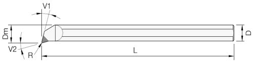 BSR/L: Maßzeichnung des Ausdrehwerkzeugs.