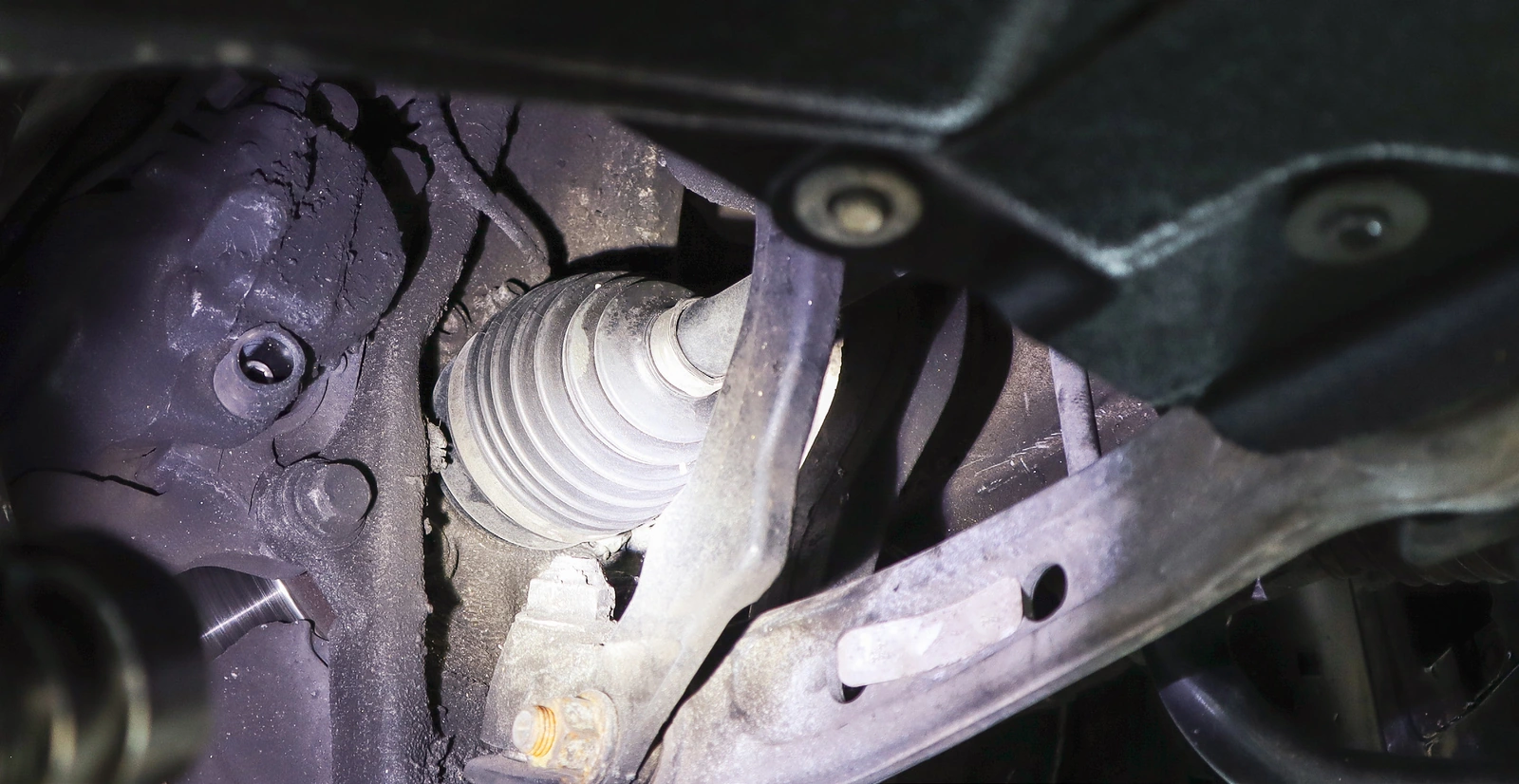 CV-joint detail in the drivetrain.