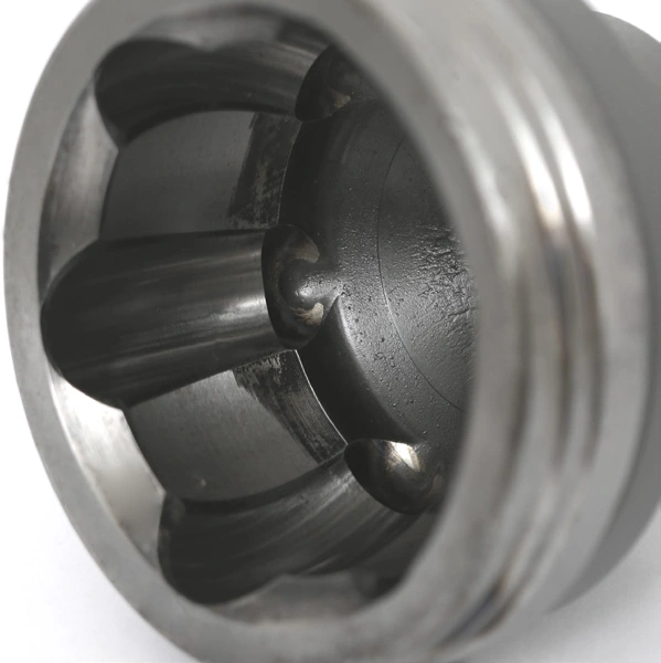 Machined raceways inside the joint housing.