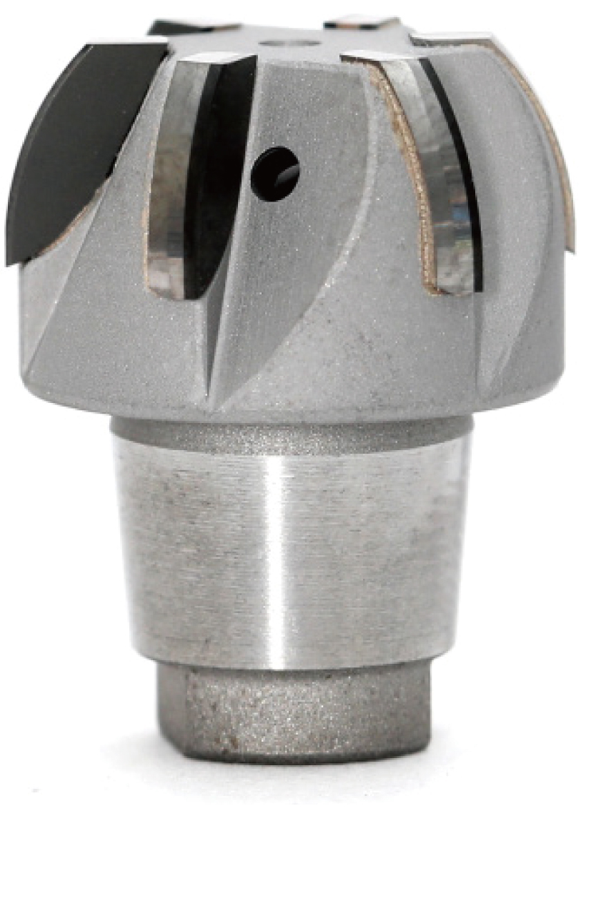 Six-flute PCBN end mill.