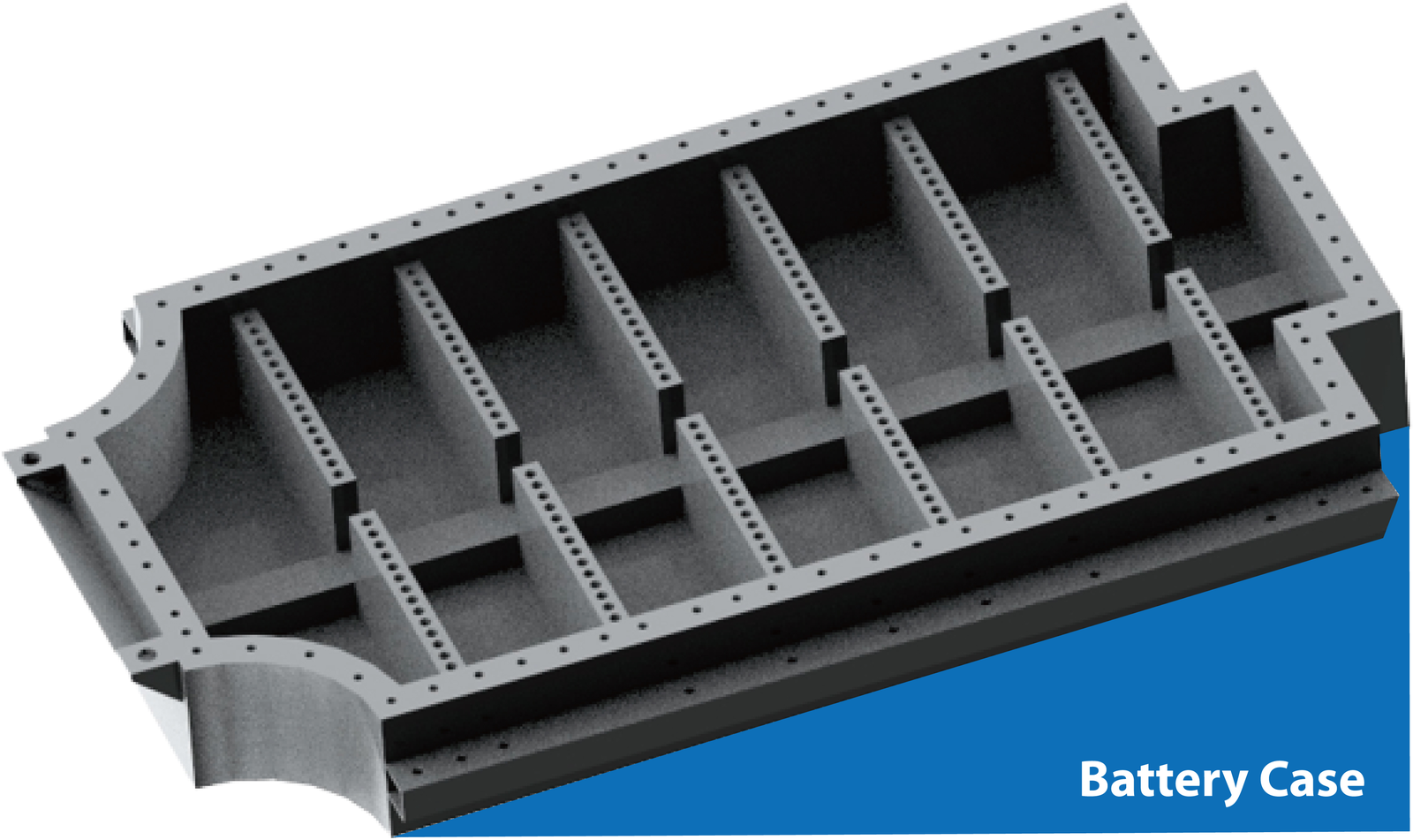 Aluminium battery housing as a workpiece example.