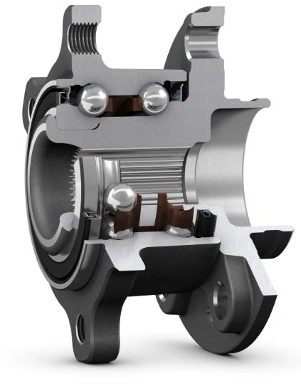 Bearing assembly cross-section illustrating the machining areas.