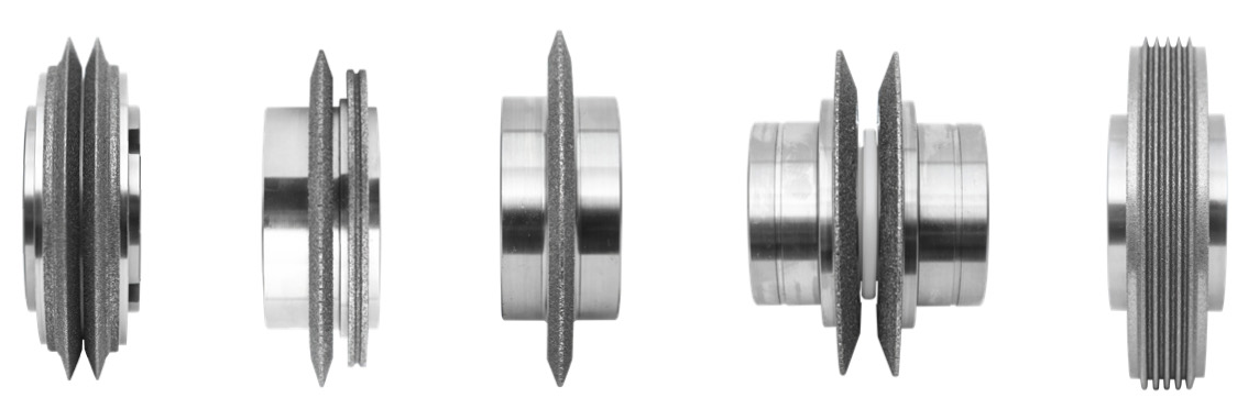 Further dressing-tool designs in side view.