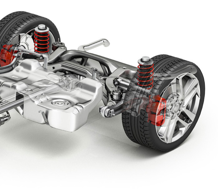 Internal-combustion drivetrain: rear section.