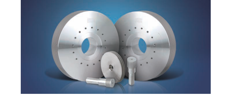 Electroplated edge-grinding tools: wheels and shank versions.
