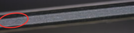 Comparison tool, 600 mesh: machined glass edge.