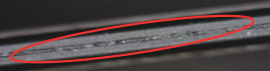 Comparison tool, 800 mesh: machined glass edge.