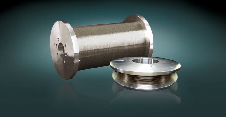 Precision diamond wire on spools.