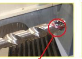 Polished tool area with its source position marker.