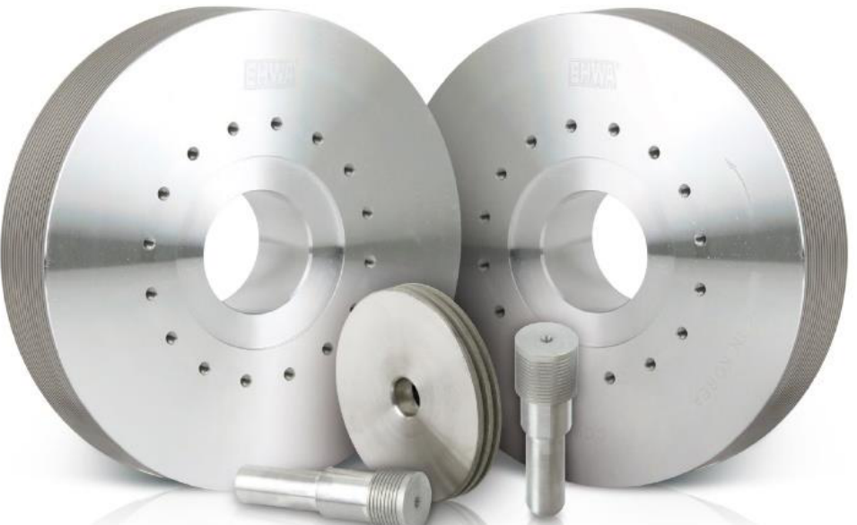 Electroplated edge-grinding tools on a light background.
