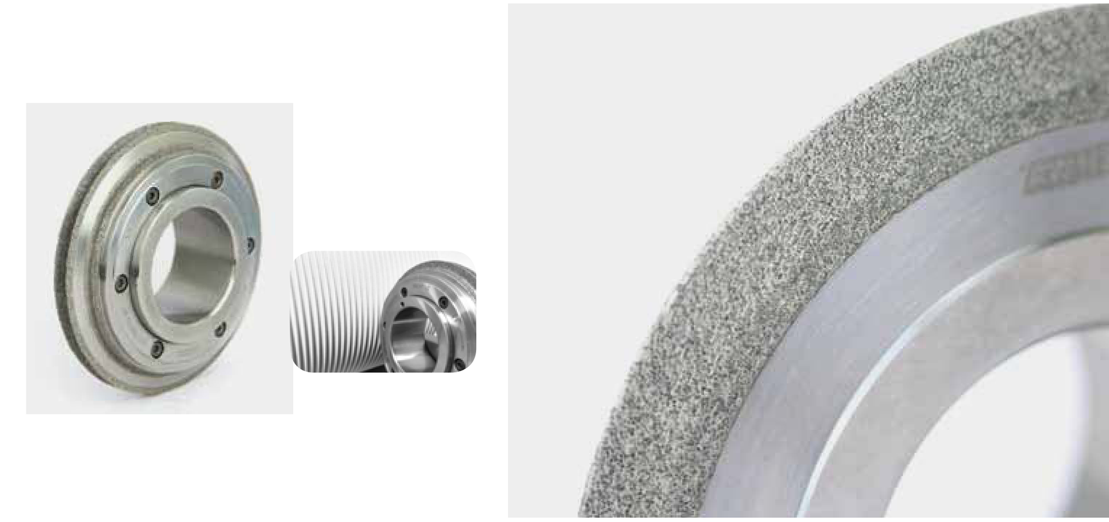 Dressing roll and profiled grinding worm for gear grinding.
