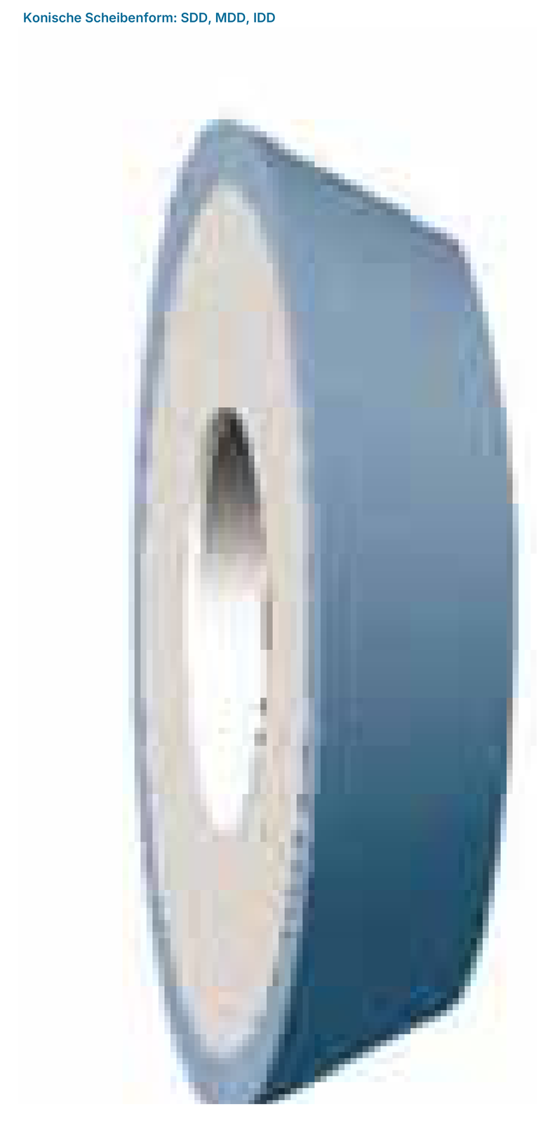 Konische Scheibenform: SDD, MDD, IDD