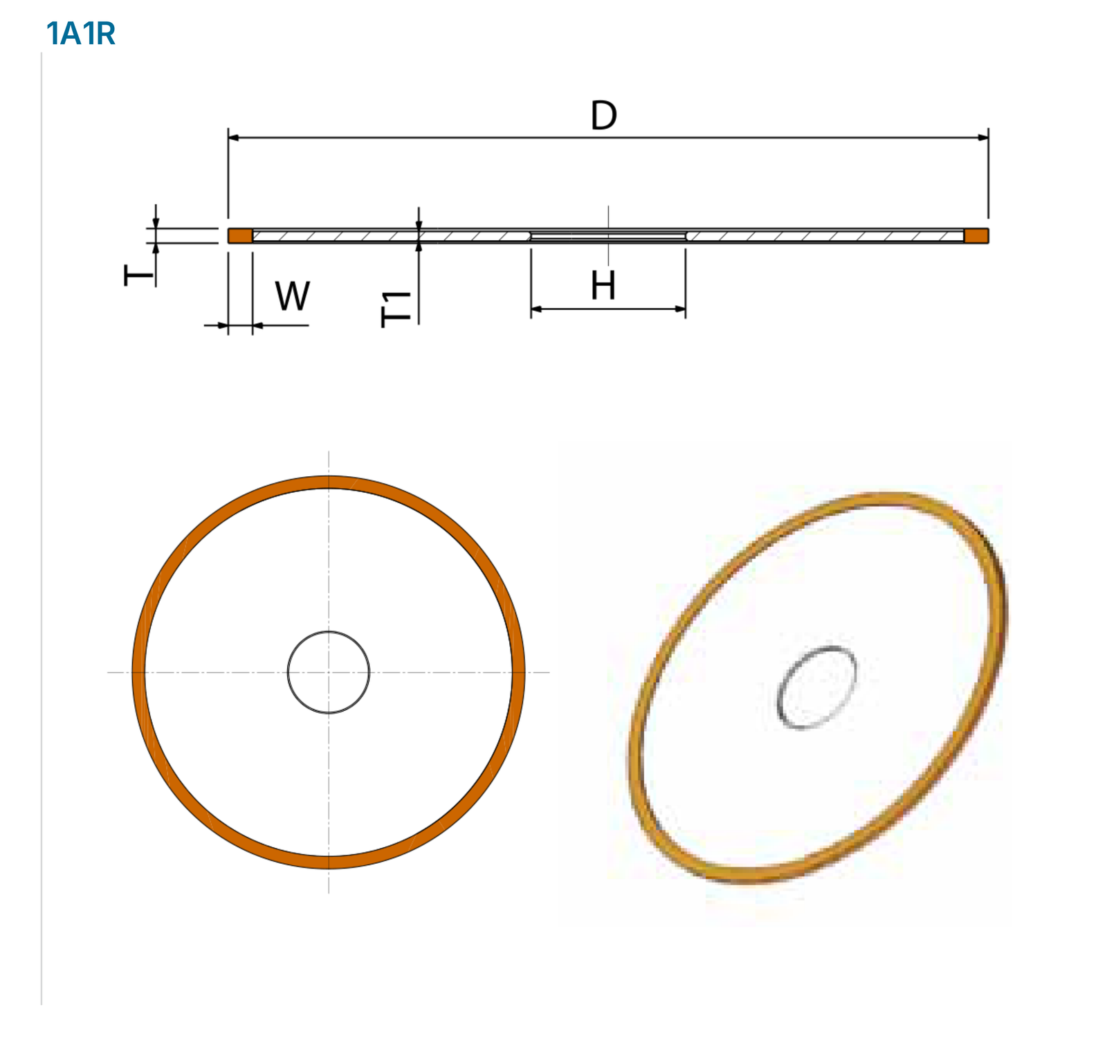 1A1R: section, dimension codes and tool model