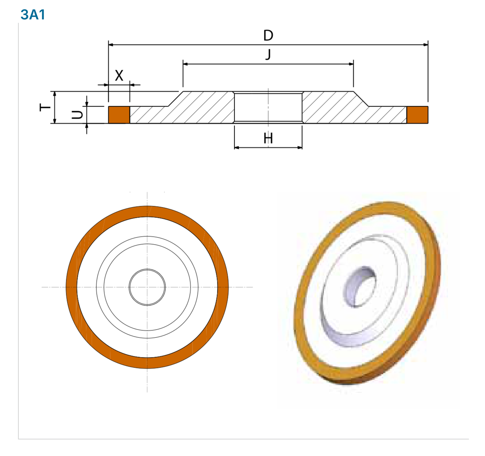 3A1: section, dimension codes and tool model