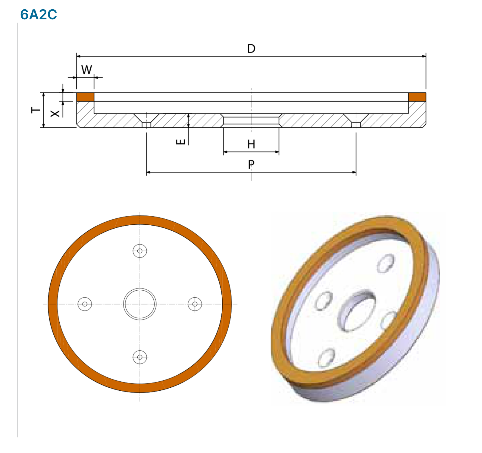 6A2C: section, dimension codes and tool model