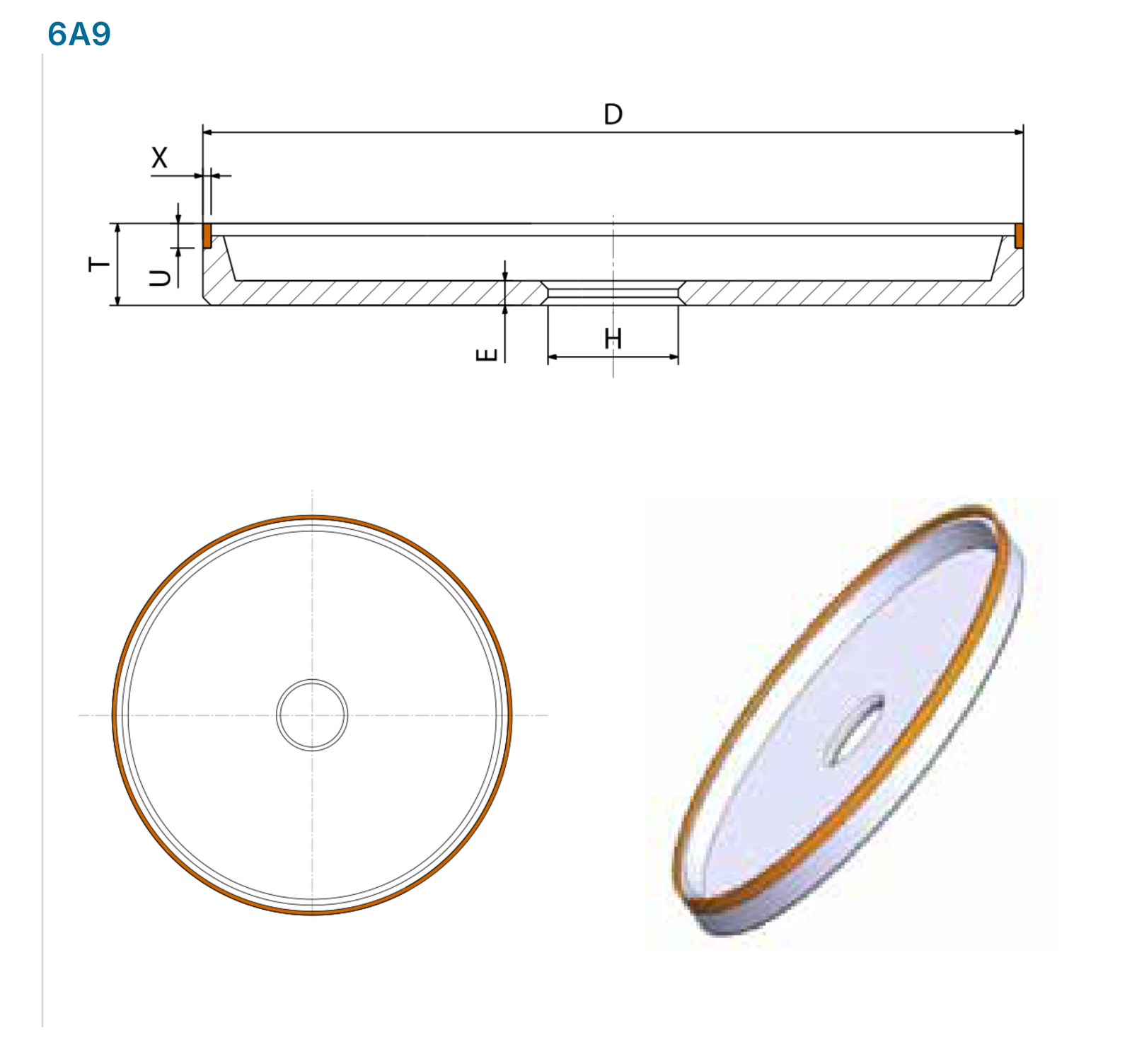 6A9: section, dimension codes and tool model