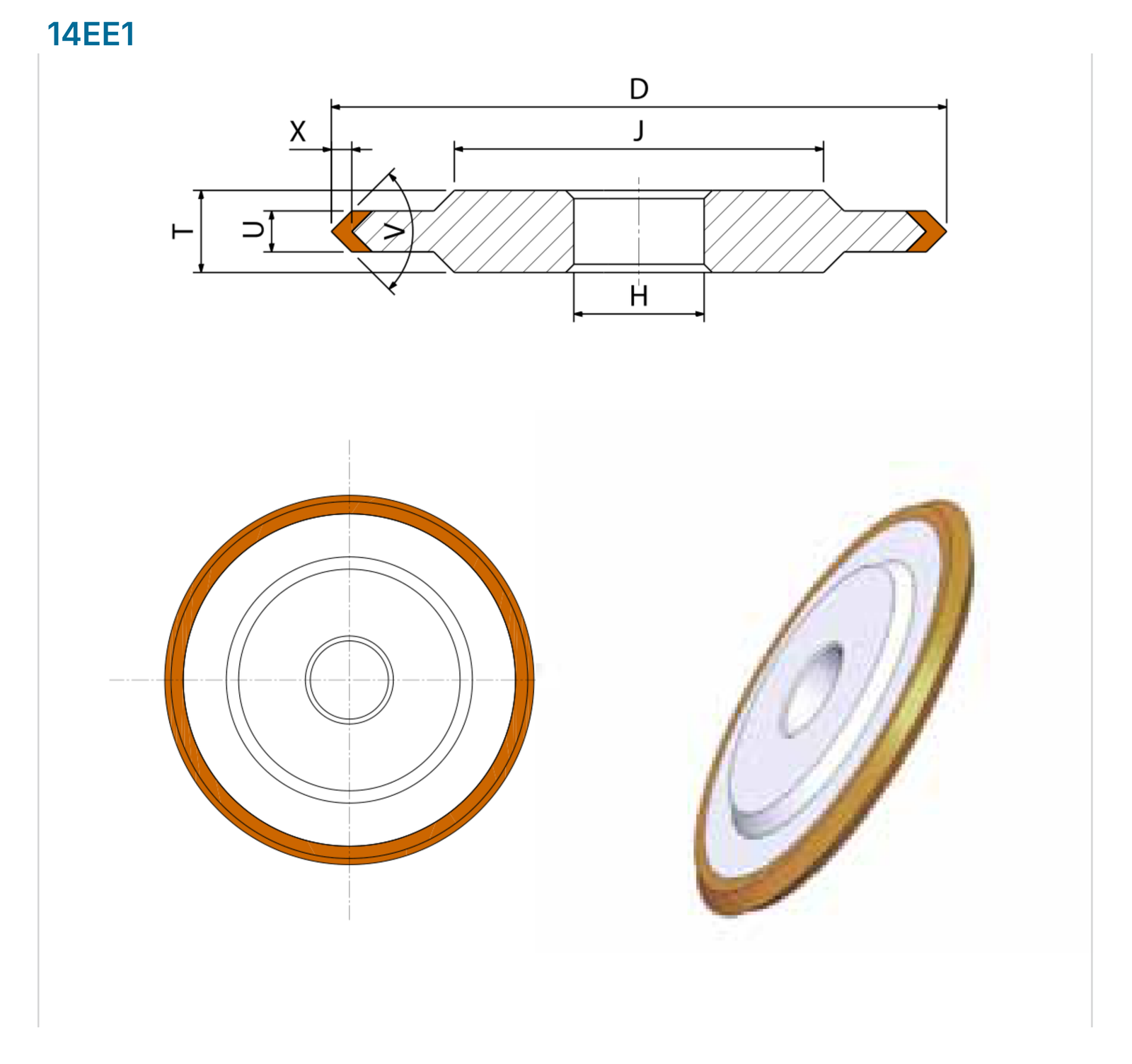 14EE1: section, dimension codes and tool model