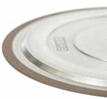 Grinding wheel for profile grinding of HSS saw blades.