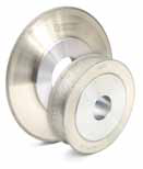 Diamond rotary dressers for knee-joint grinding tools.