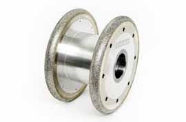 Electroplated grinding wheels with steel/aluminium body.