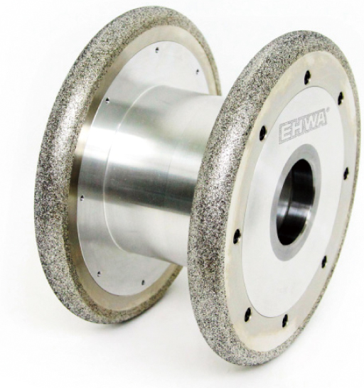 Electroplated grinding wheels with steel/aluminium body.