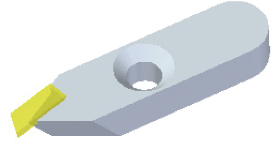 Flat diamond-tool design for IOL.