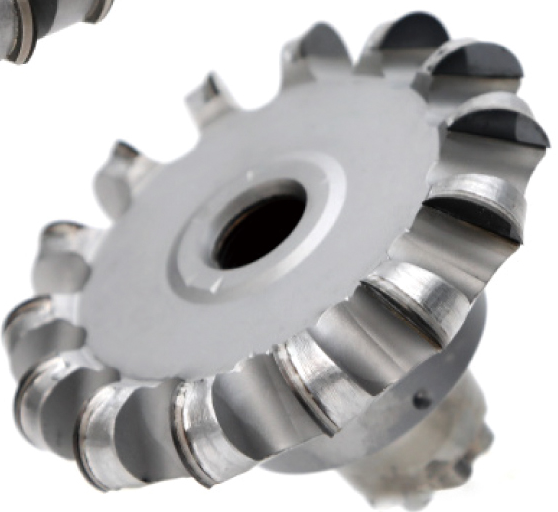 Disc-shaped cutter for optical lenses.