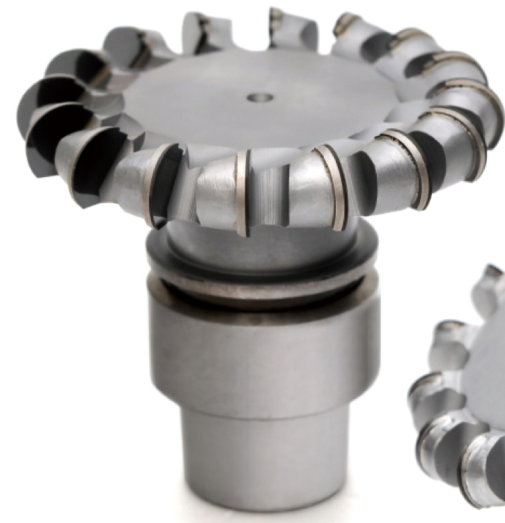 Optical-lens cutter with mounting.