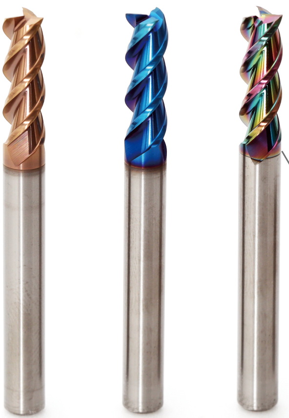 Coated carbide tools in three designs.
