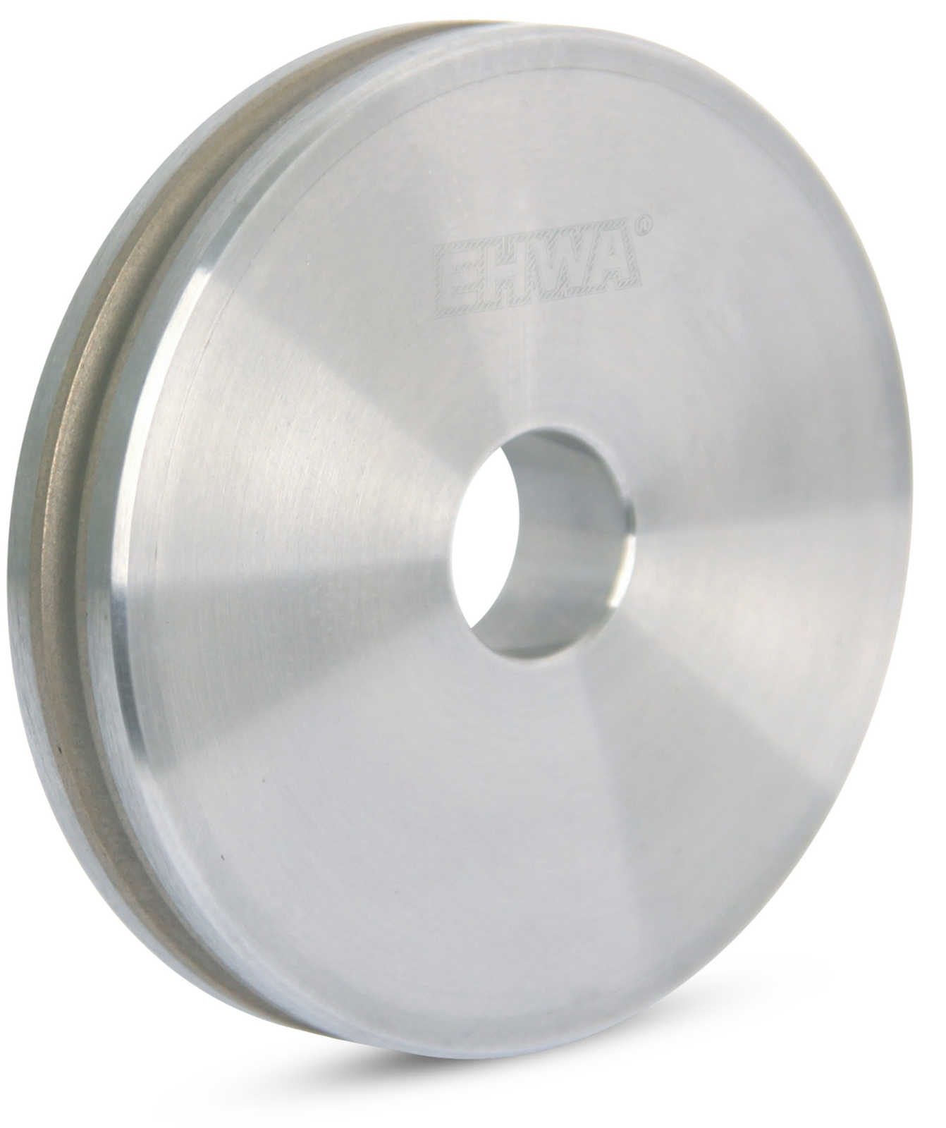 Metal-bonded diamond wheel for automotive glass edges.