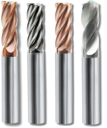 TC end-mill range in four tool designs.