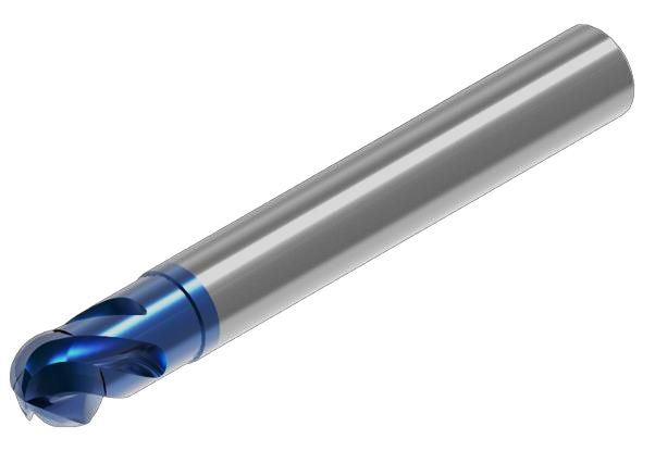 Ball end mill: blue coating variant.