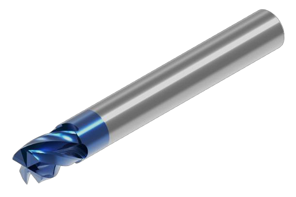 Square end mill for side and planar machining: blue variant.