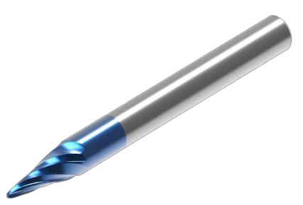Taper ball end mill: blue coating variant.