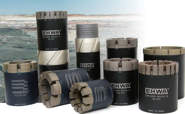 Core bits and reaming shells from the exploration programme.