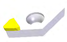 Diamantschneide an der Kontaktlinsen-Schneidplatte.
