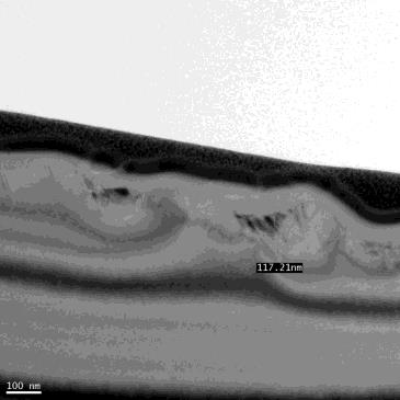 Vitrified #5000, centre: original Q221 measurement image with markings and scale.