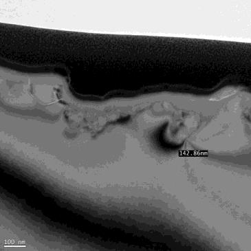 Vitrified #5000, middle: original Q221 measurement image with markings and scale.