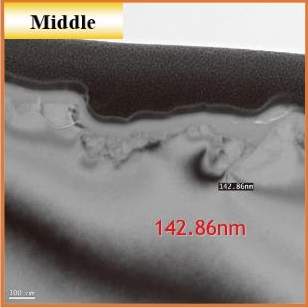 Vitrified #5000, middle: original Q233 measurement image with markings and scale.