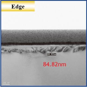 Vitrified #8000, edge: original Q233 measurement image with markings and scale.