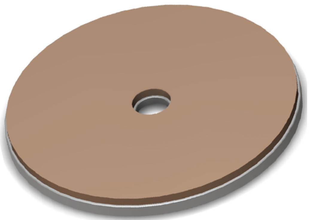 DP dry-polishing pad, angled view.