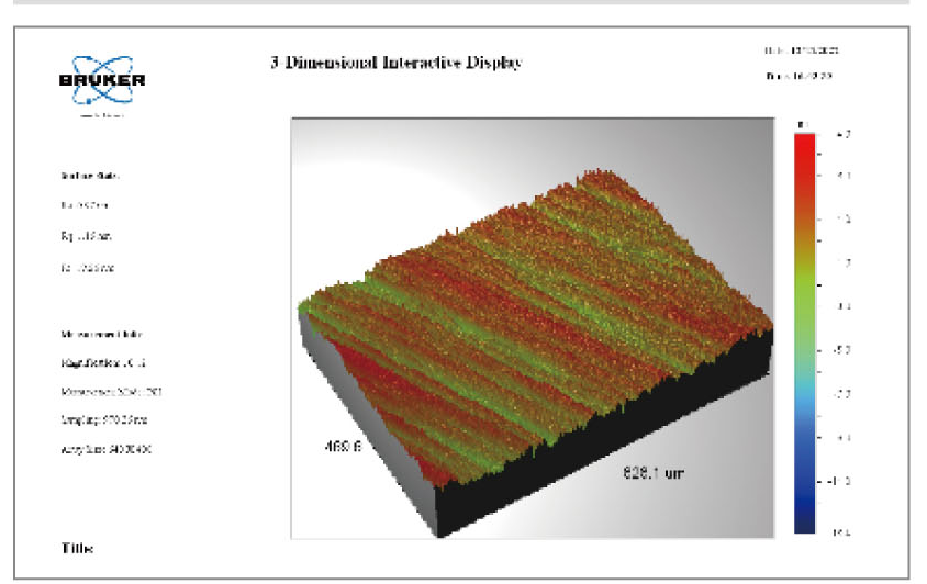 Centre surface: Ra 0.92 nm.