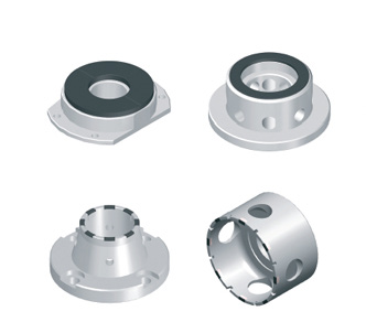 Runde Stütz- und Auflagebauteile aus der Wear-Parts-Übersicht.