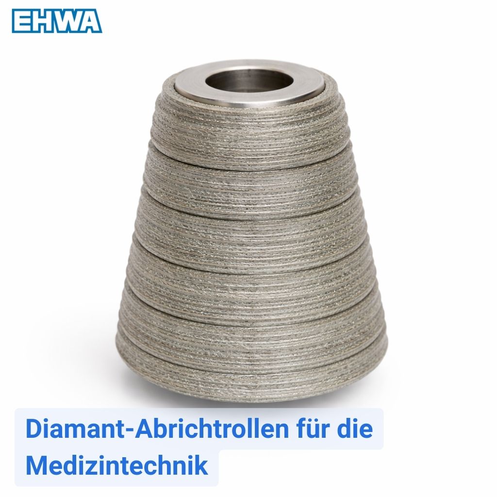 Konische Diamant-Abrichtrolle für präzise Profilabrichtung in der Medizintechnik